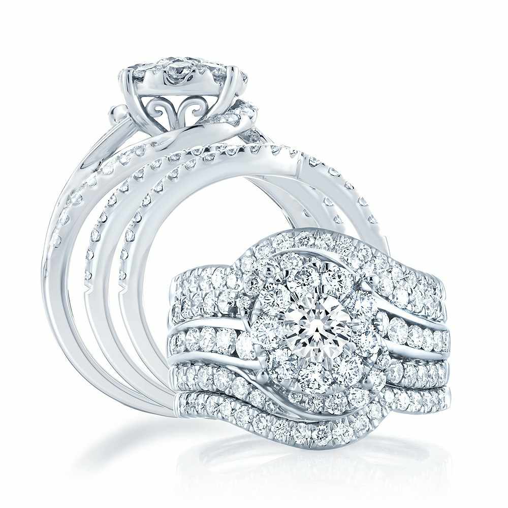 14k Yellow Gold 2.44CT Lab Diamond Bridal Ring Set