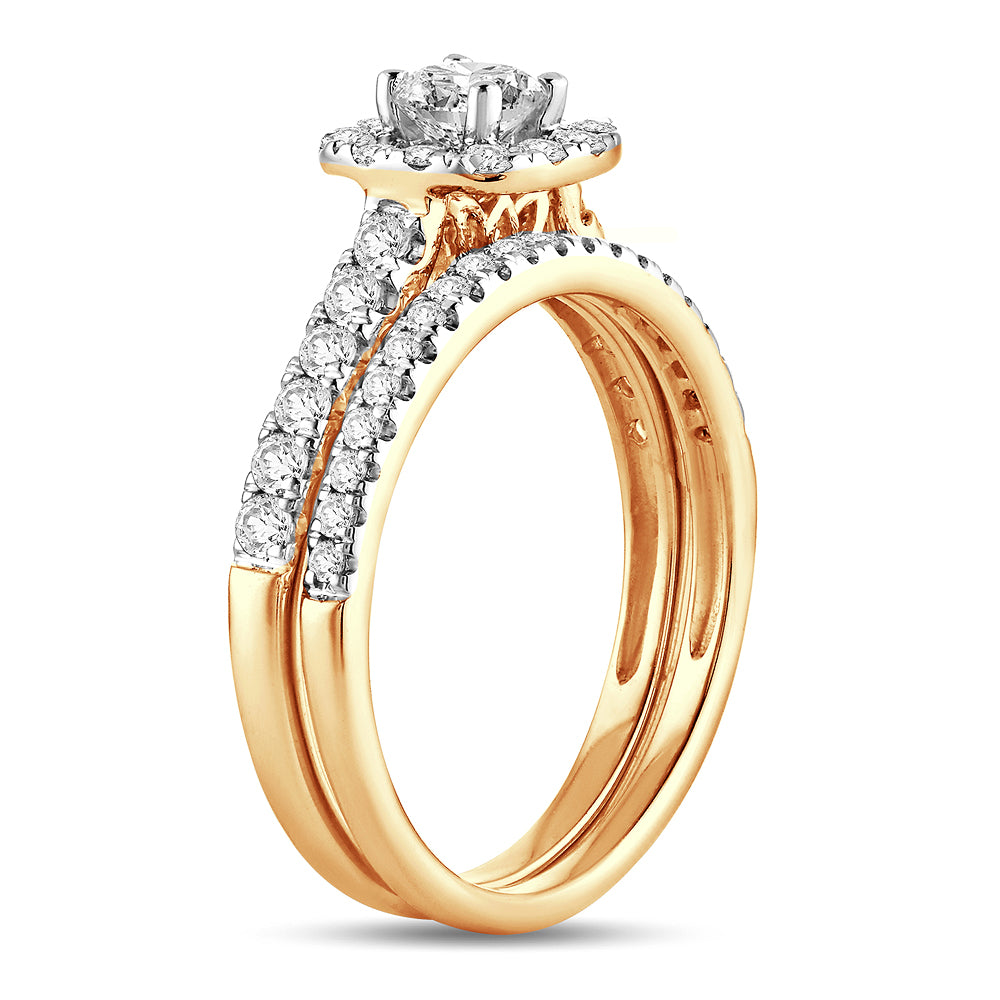 14K Yellow Gold 1CT Lab Diamond Womens Engagement Ring