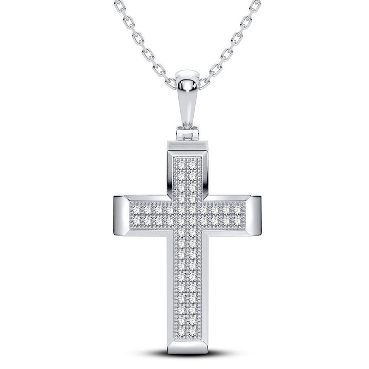 Luminous 14K White Gold Lab Diamond Womens Pendant Charm