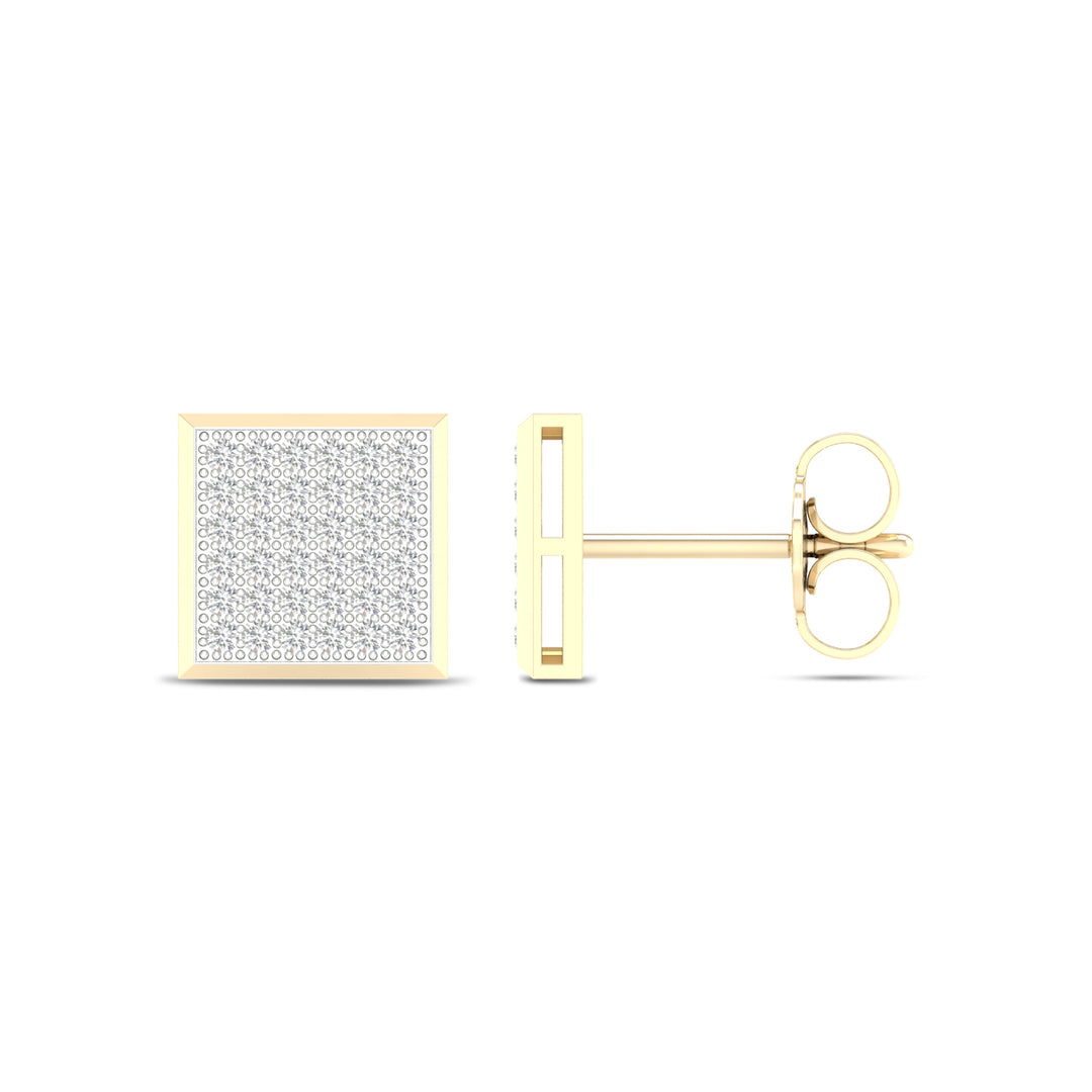 10k Yellow Gold Lab Diamond Stud Earrings for Women