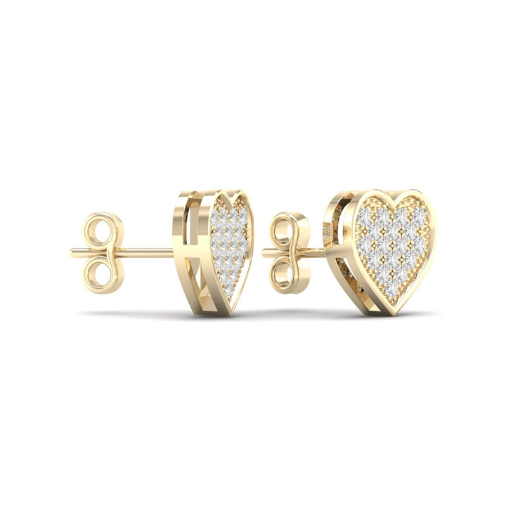 10k Yellow Gold Lab Diamond Stud Earrings for Women