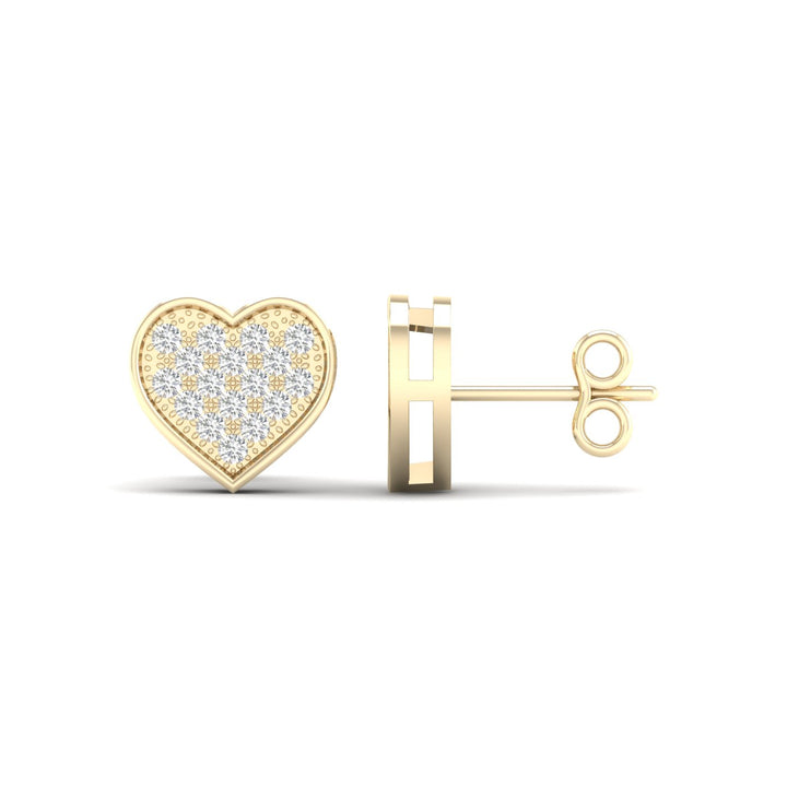 10k Yellow Gold Lab Diamond Stud Earrings for Women