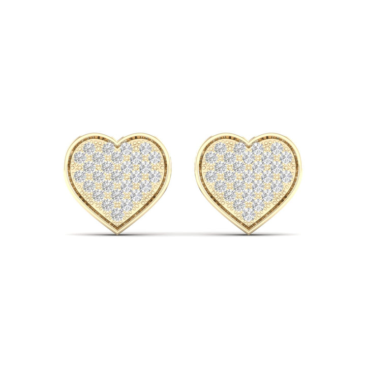 10k Yellow Gold Lab Diamond Stud Earrings for Women
