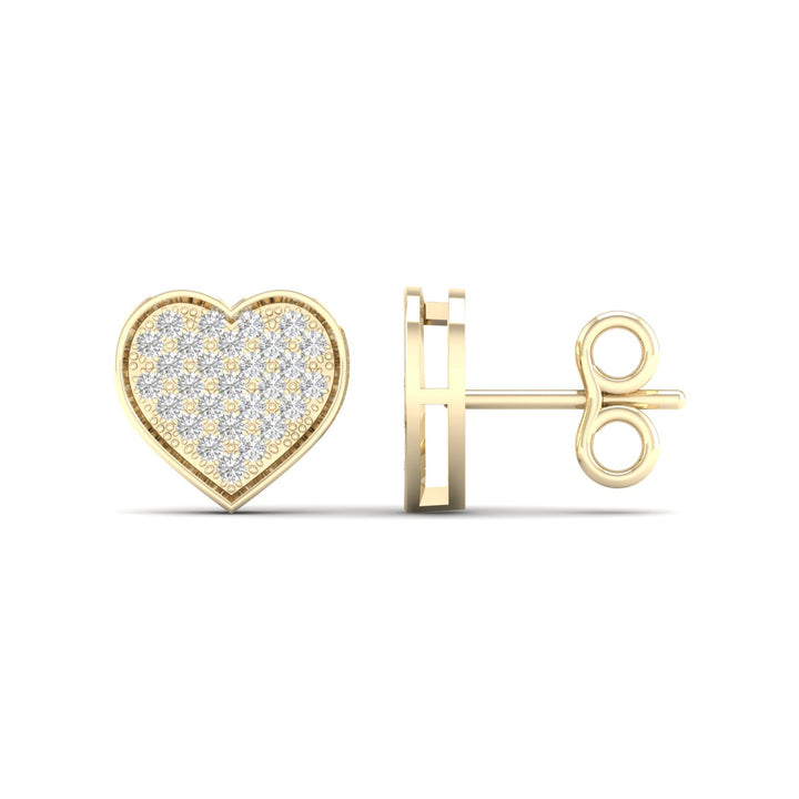 10k Yellow Gold Lab Diamond Stud Earrings for Women