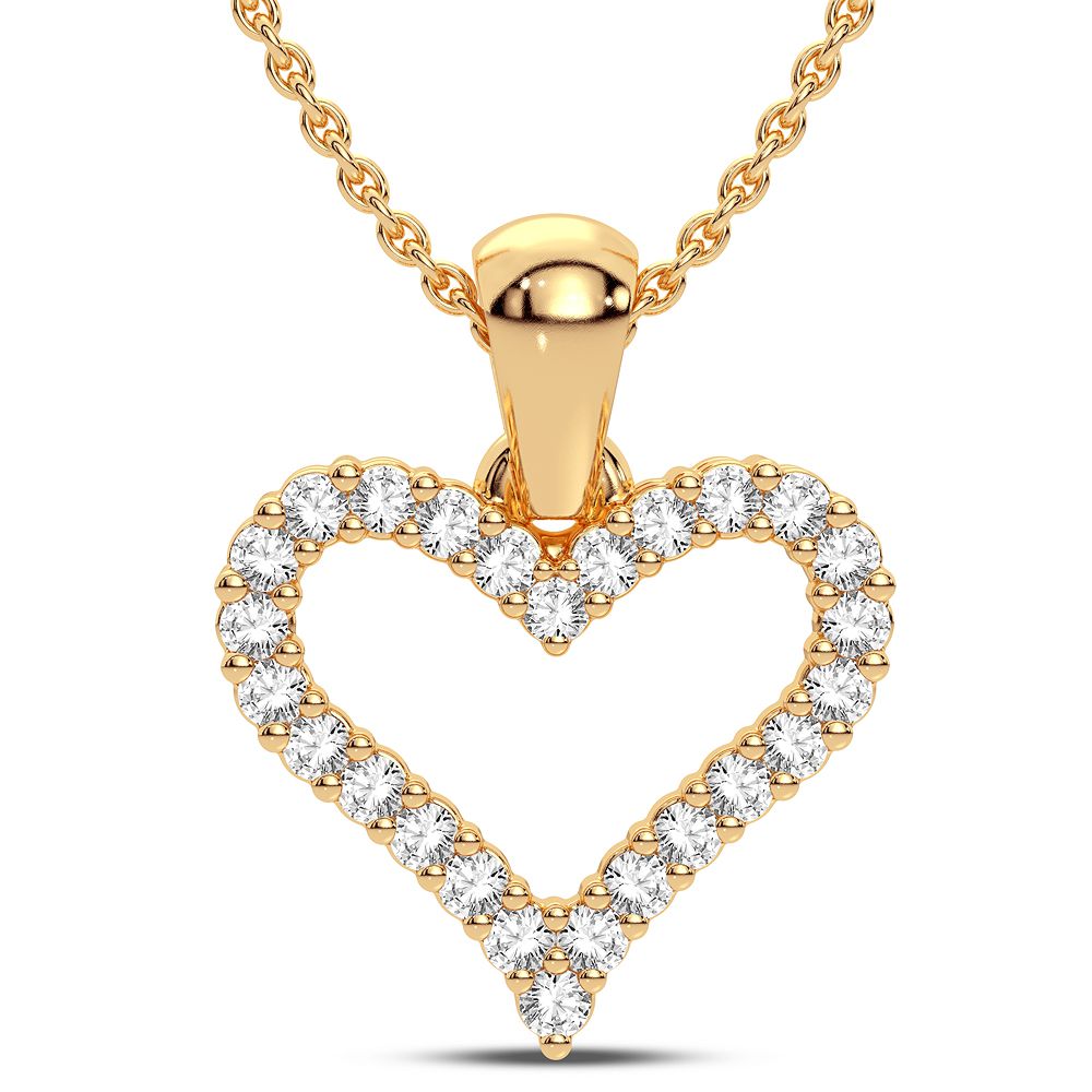 Chic 10k Yellow Gold Lab Diamond Pendant for Women