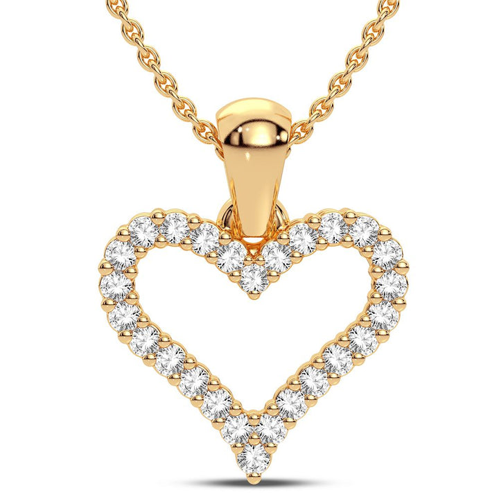 Chic 10k Yellow Gold Lab Diamond Pendant for Women