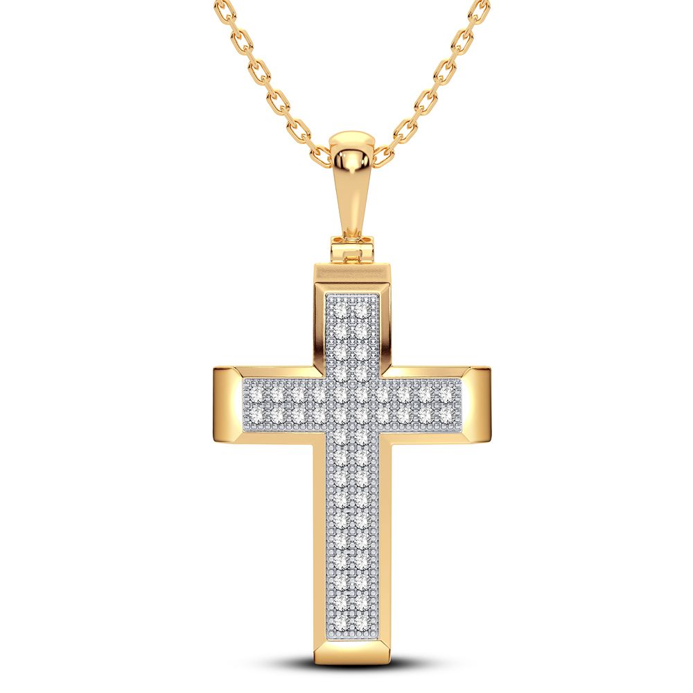 14K Yellow Gold Lab Diamond Womens Pendant Charm
