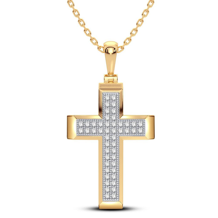 14K Yellow Gold Lab Diamond Womens Pendant Charm