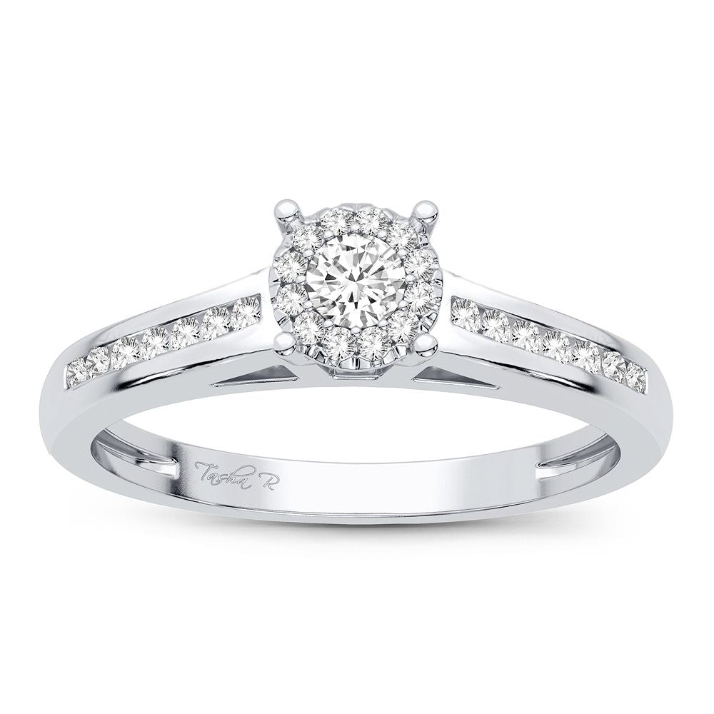 14K White Gold 0.22CT Lab Diamond Promise Ring for Her