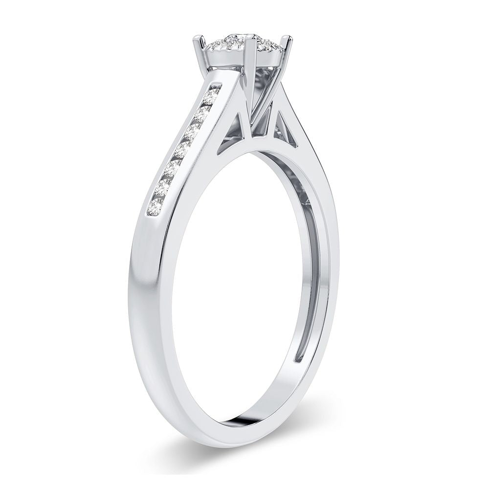 14K White Gold 0.22CT Lab Diamond Promise Ring for Her