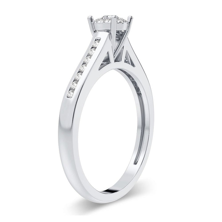 14K White Gold 0.22CT Lab Diamond Promise Ring for Her