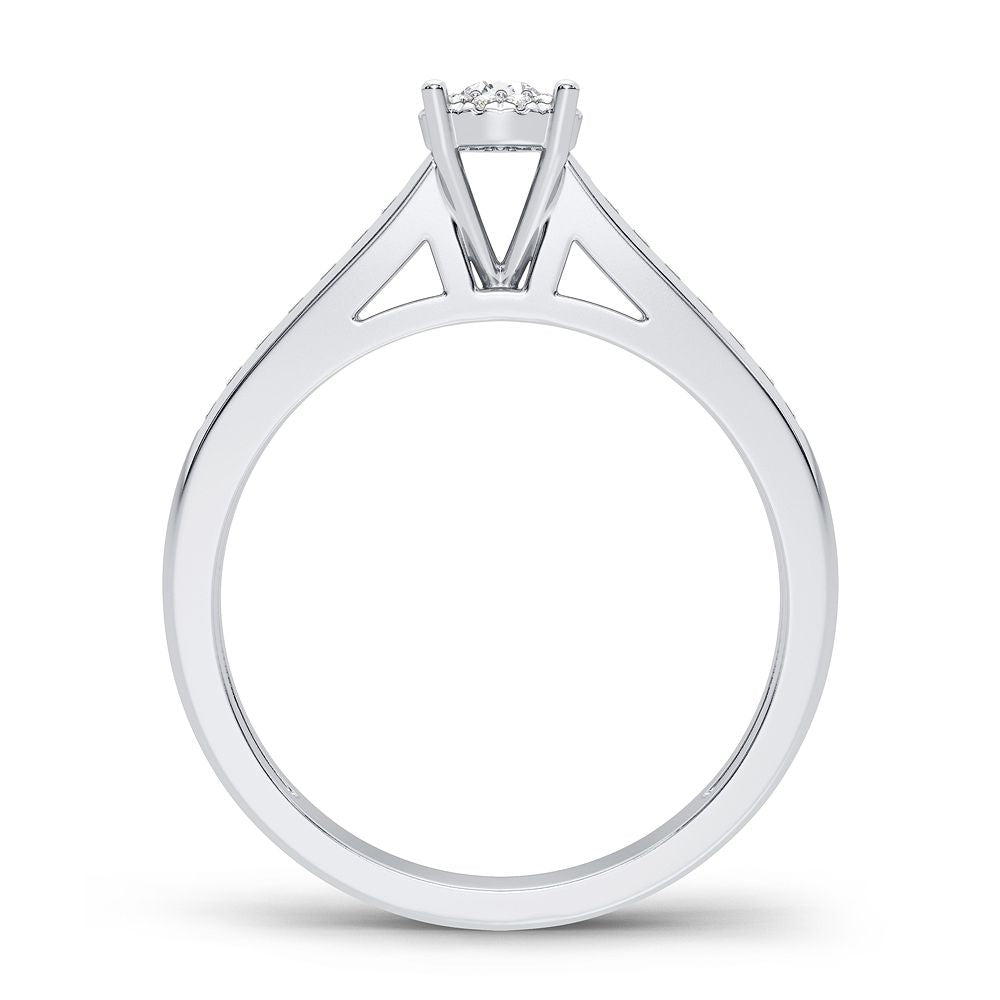 14K White Gold 0.22CT Lab Diamond Promise Ring for Her