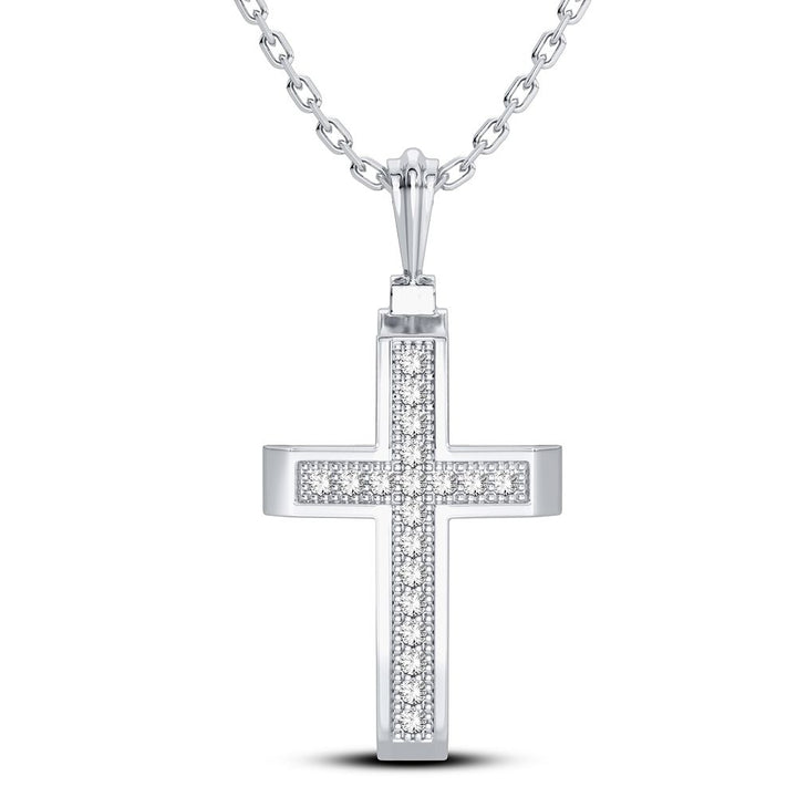 Delicate 10k White Gold Lab Diamond Womens Pendant Charm