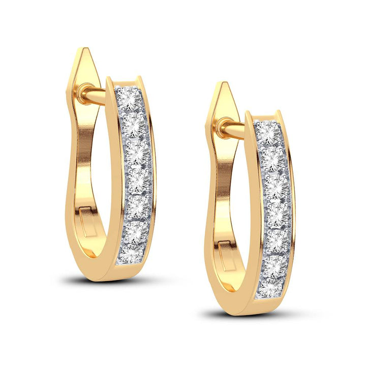 Chic Lab-Grown Diamond Hoops in 10K Yellow Gold