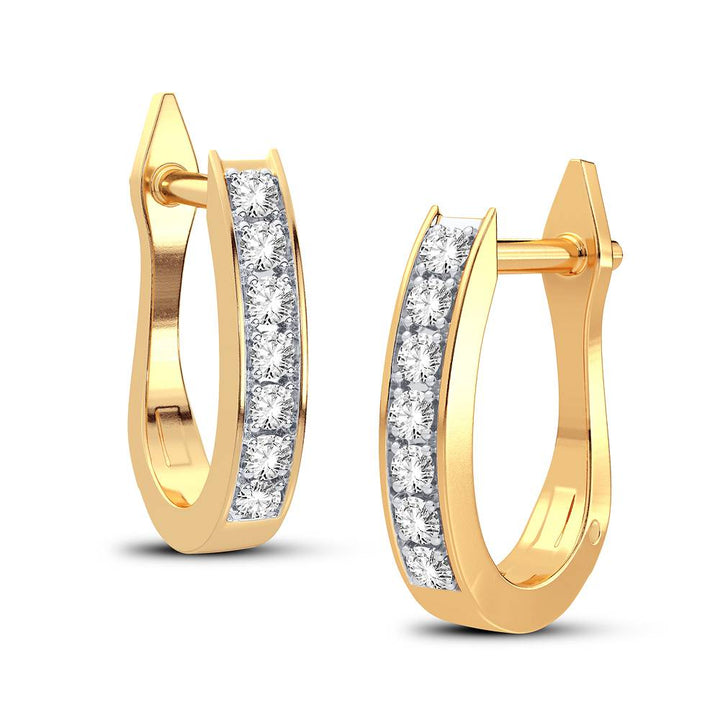 Chic Lab-Grown Diamond Hoops in 10K Yellow Gold