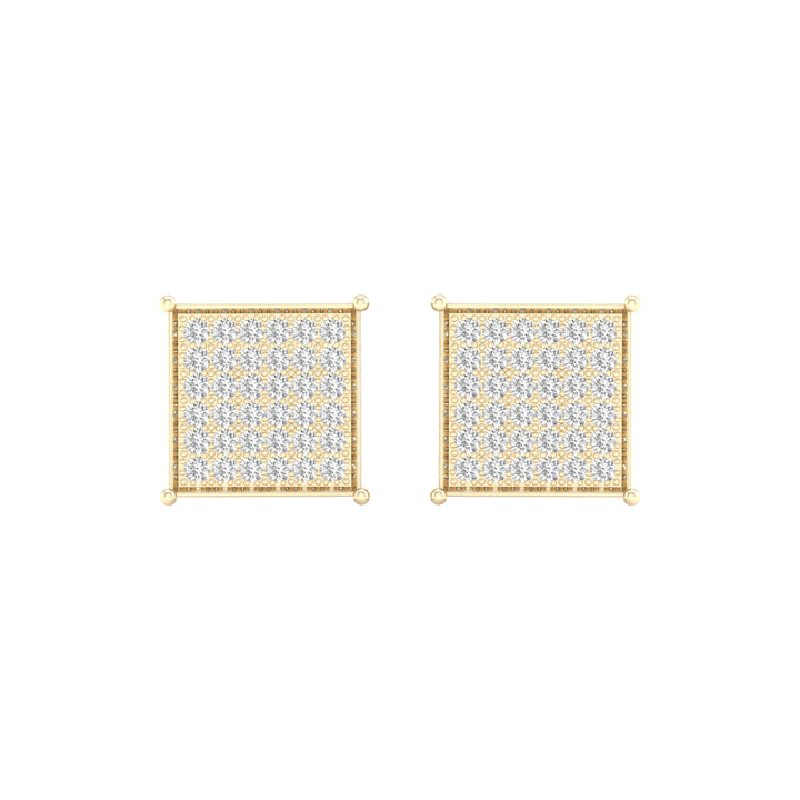 10k Yellow Gold Lab Diamond Stud Earrings for Women