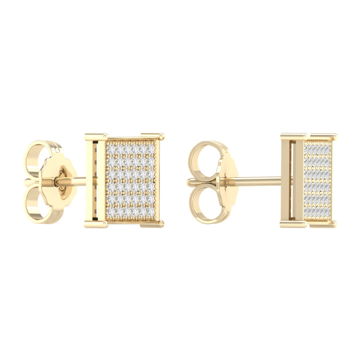 10k Yellow Gold Lab Diamond Stud Earrings for Women