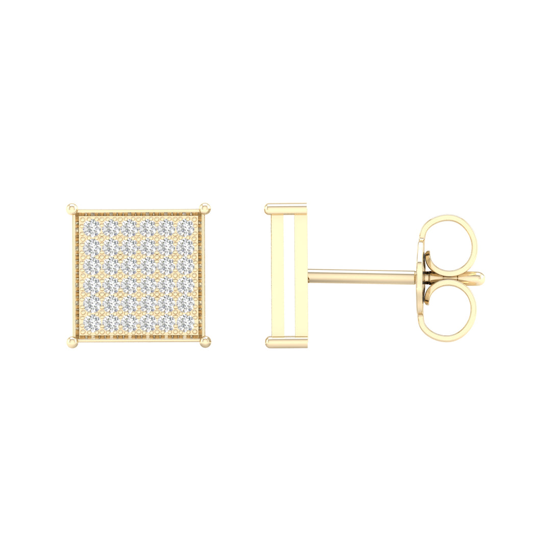 10k Yellow Gold Lab Diamond Stud Earrings for Women