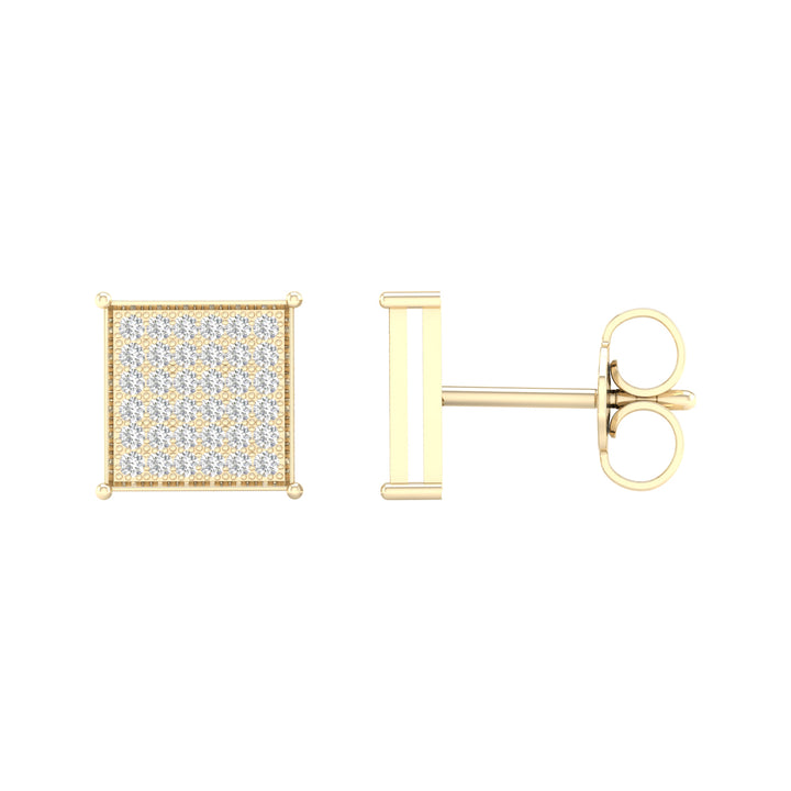 10k Yellow Gold Lab Diamond Stud Earrings for Women