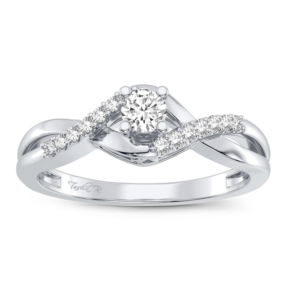 Timeless 14K White Gold Lab Diamond Promise Ring (0.16CT)