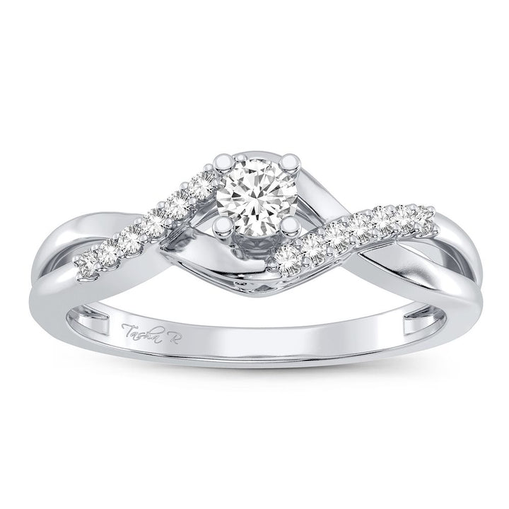Timeless 14K White Gold Lab Diamond Promise Ring (0.16CT)