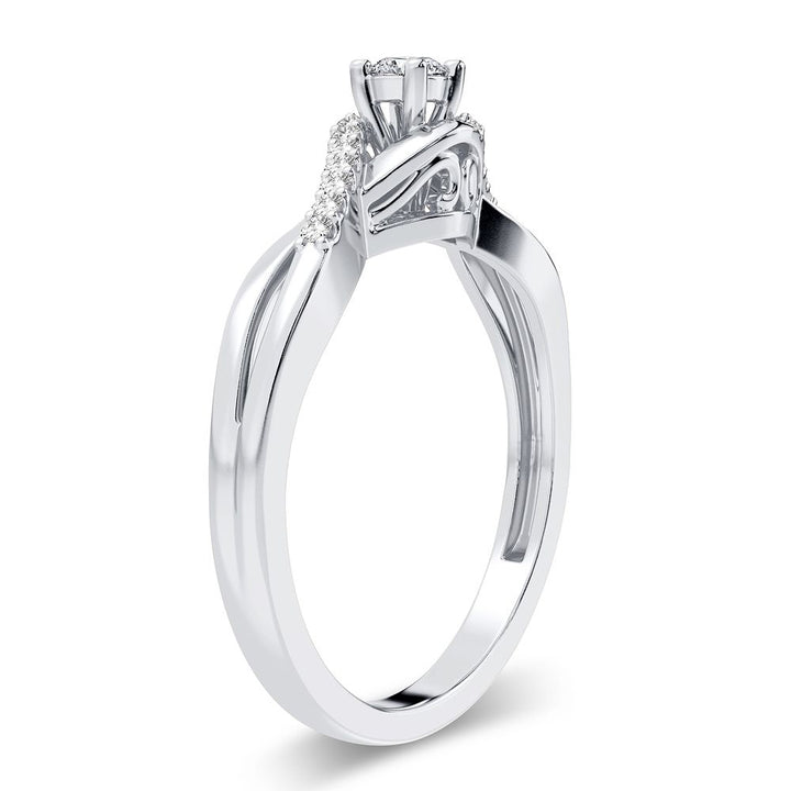 Timeless 14K White Gold Lab Diamond Promise Ring (0.16CT)