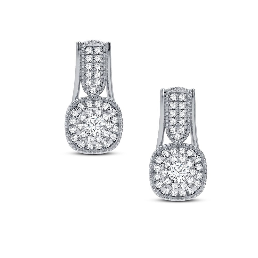 Chic 14k White Gold Lab Diamond Stud Earrings 0.33CT