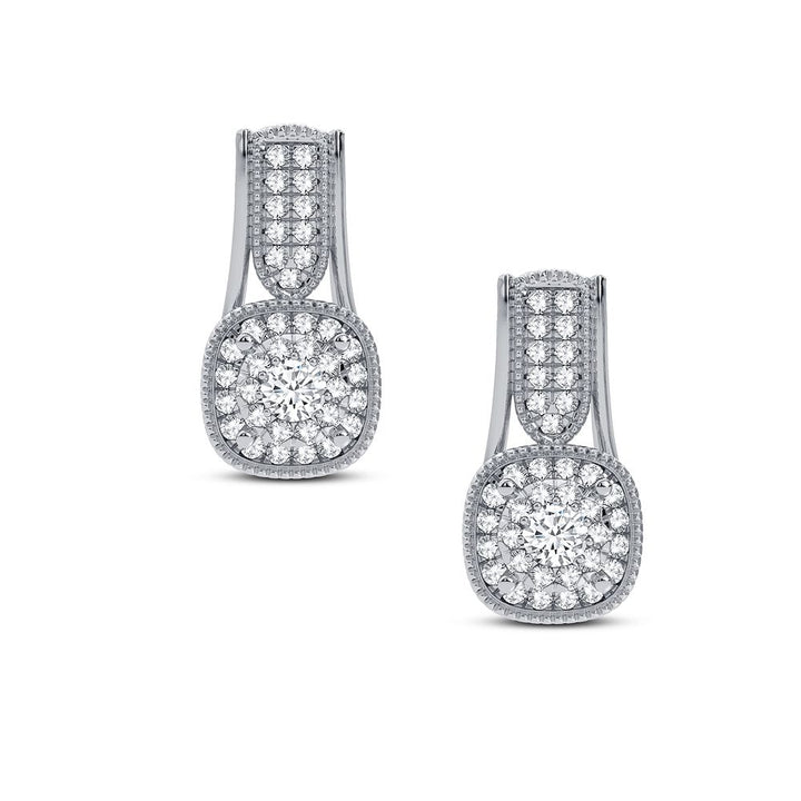 Chic 14k White Gold Lab Diamond Stud Earrings 0.33CT