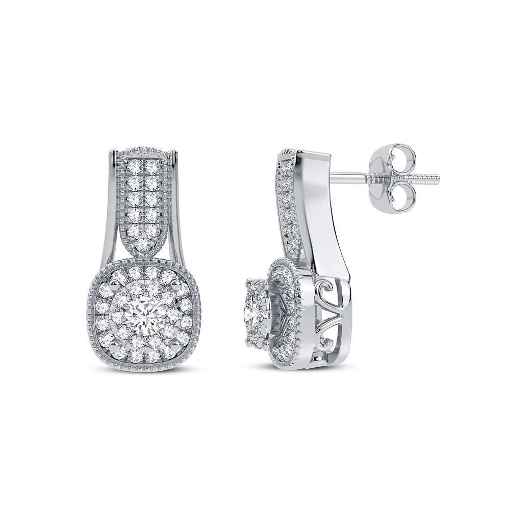 Chic 14k White Gold Lab Diamond Stud Earrings 0.33CT