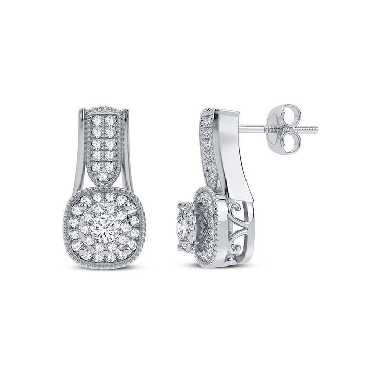 Chic 14k White Gold Lab Diamond Stud Earrings 0.33CT