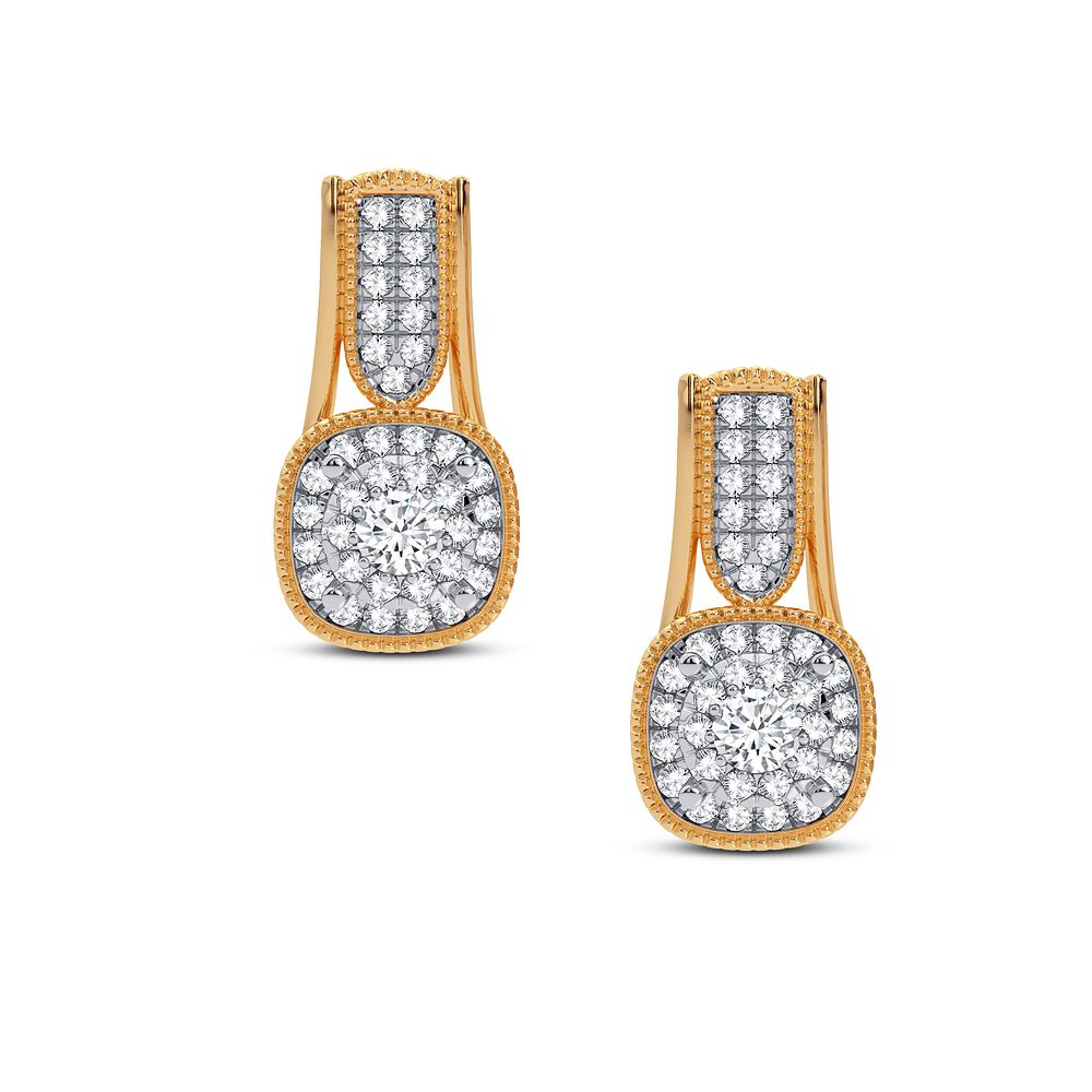 14k Yellow Gold Lab Diamond Stud Earrings - Chic Sparkle