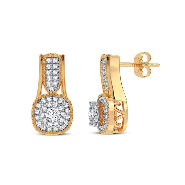14k Yellow Gold Lab Diamond Stud Earrings - Chic Sparkle