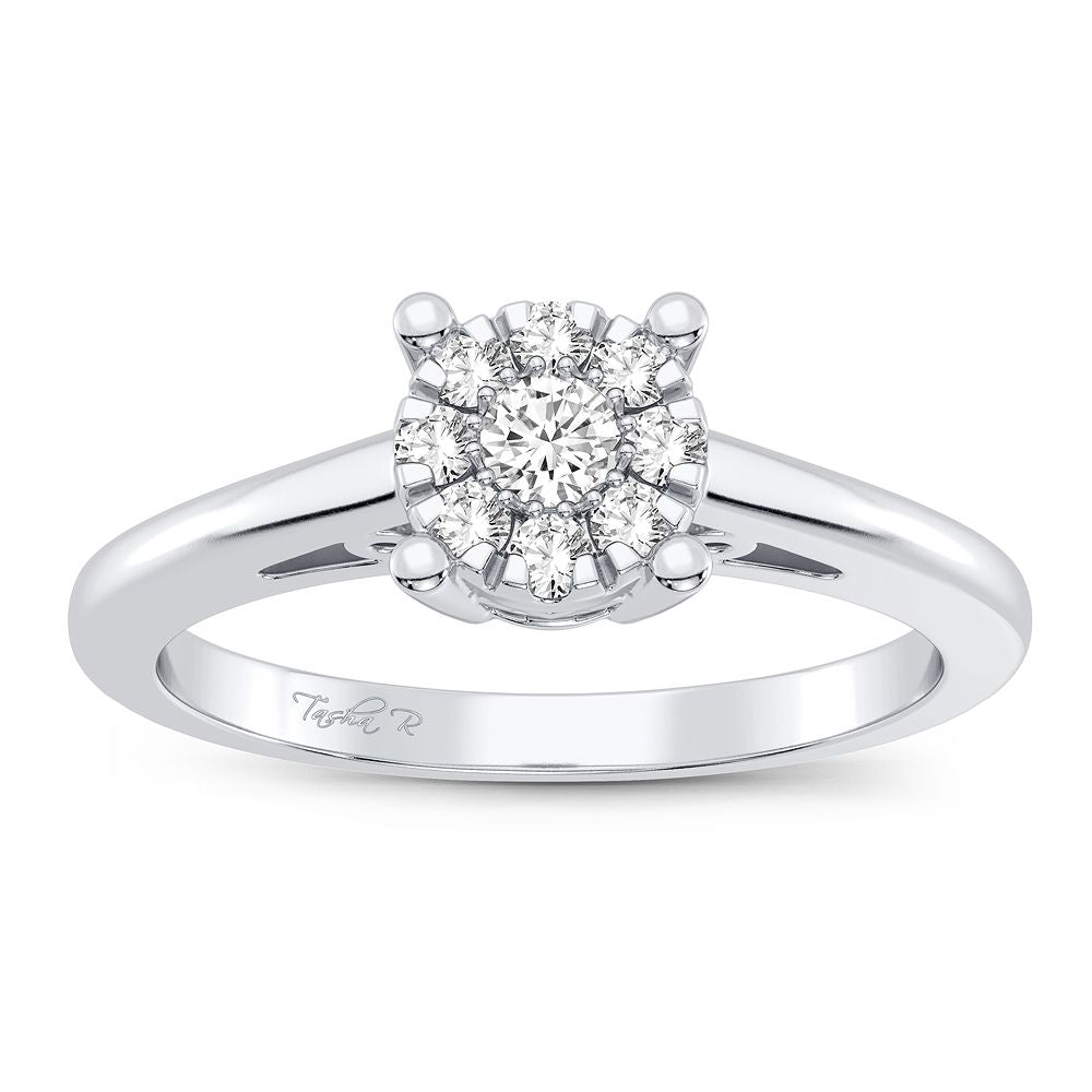 10k White Gold 0.14CT Lab Diamond Promise Ring for Her