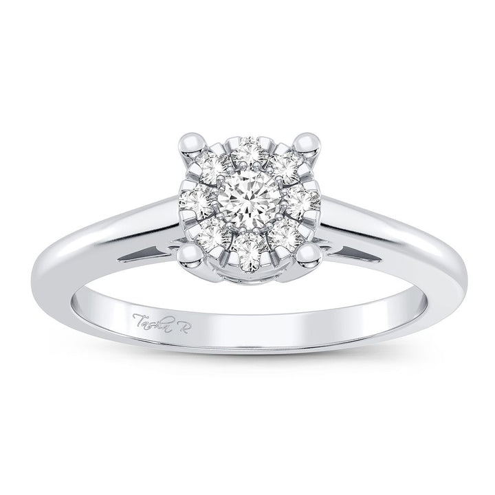 10k White Gold 0.14CT Lab Diamond Promise Ring for Her