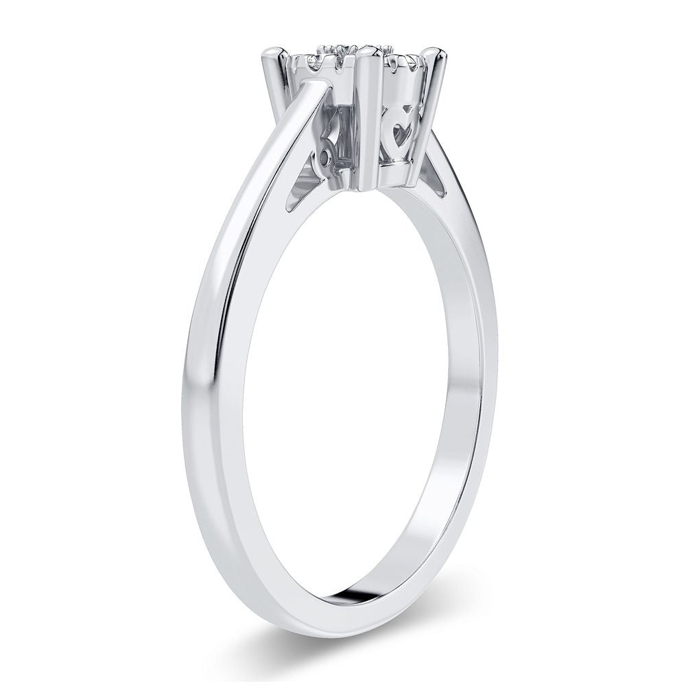10k White Gold 0.14CT Lab Diamond Promise Ring for Her