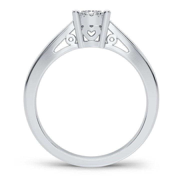 10k White Gold 0.14CT Lab Diamond Promise Ring for Her
