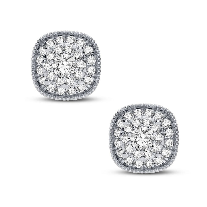 Chic 14k White Gold Lab Diamond Stud Earrings for Women