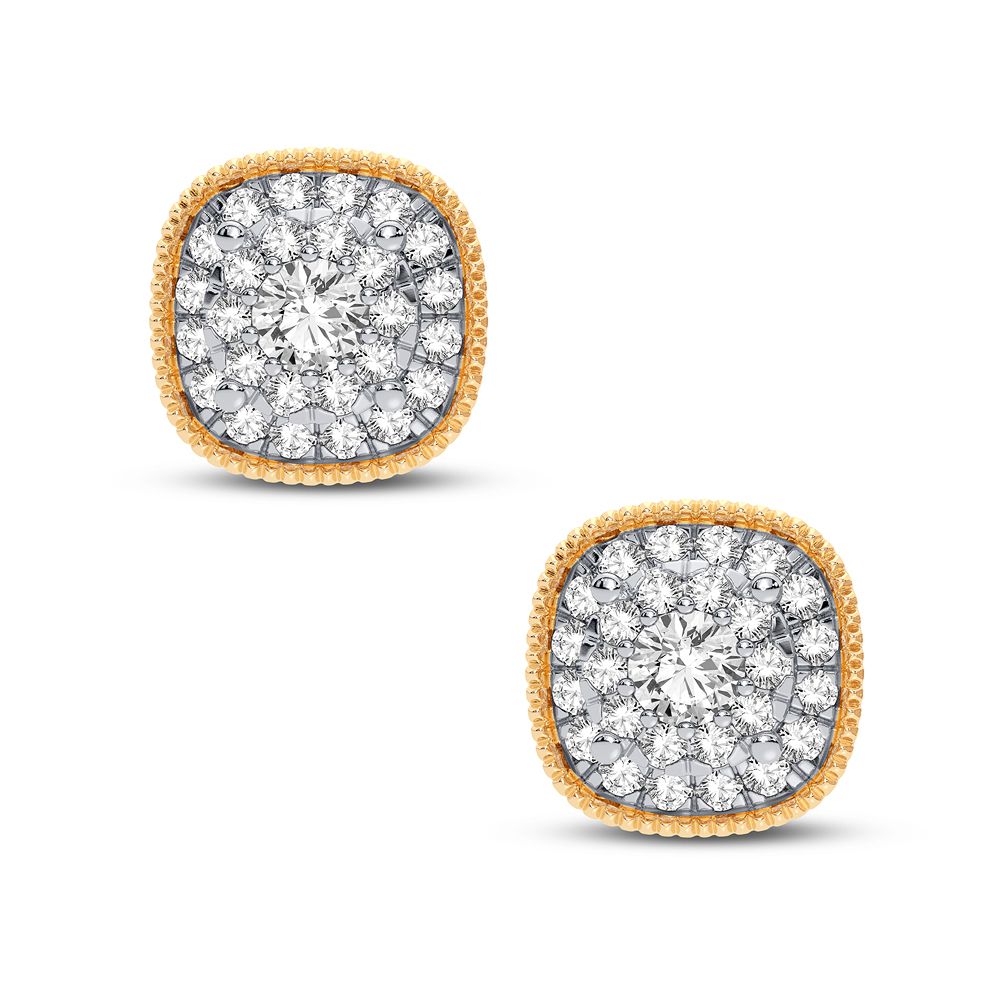 14k Yellow Gold Lab Diamond Stud Earrings for Women