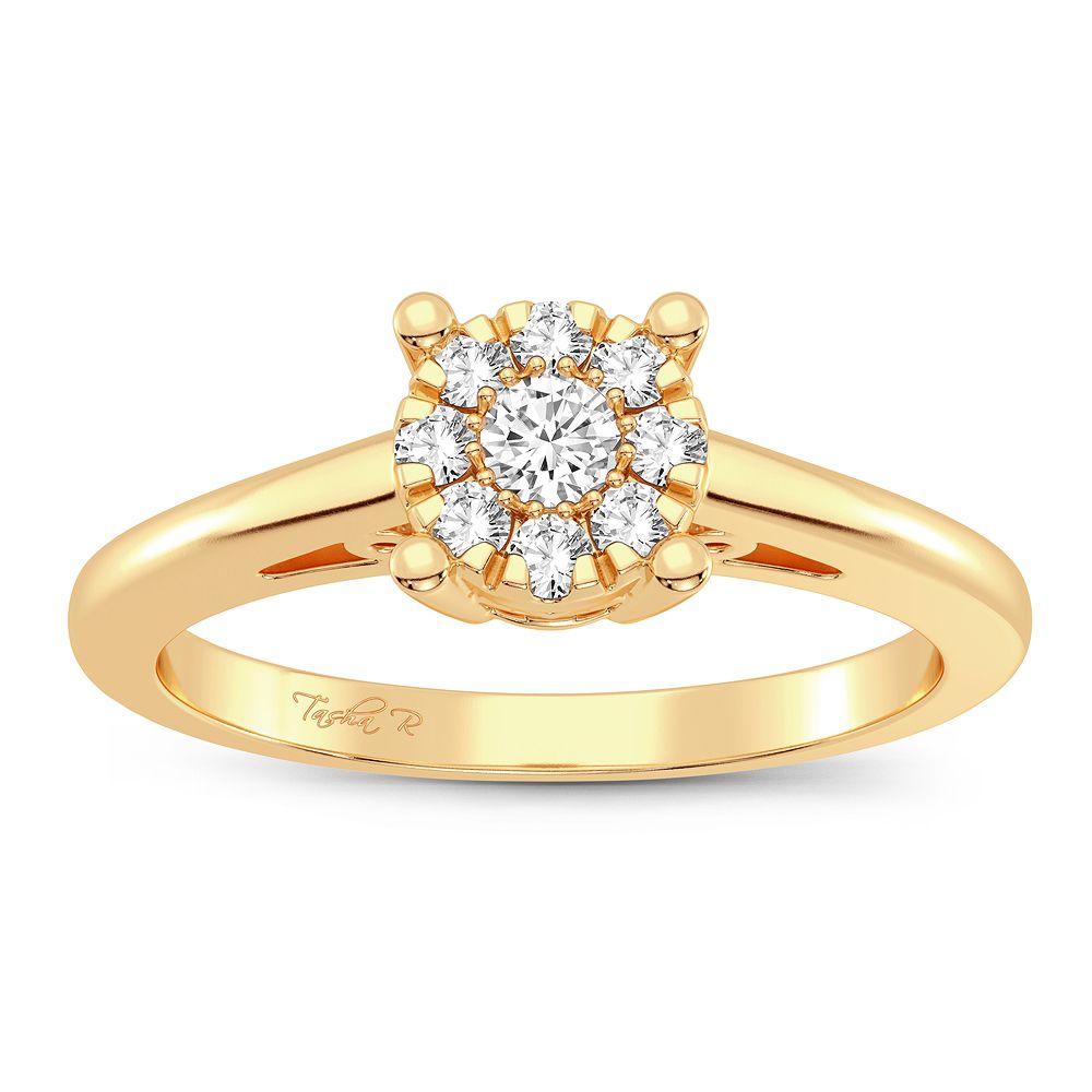 10K Yellow Gold Lab Diamond Promise Ring for Women