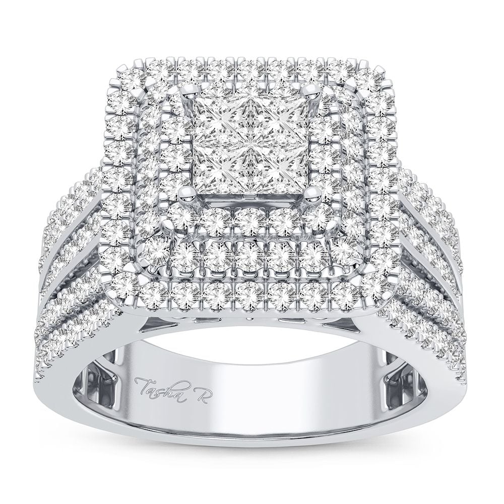 Brilliant 14K White Gold 1.50CT Diamond Engagement Ring
