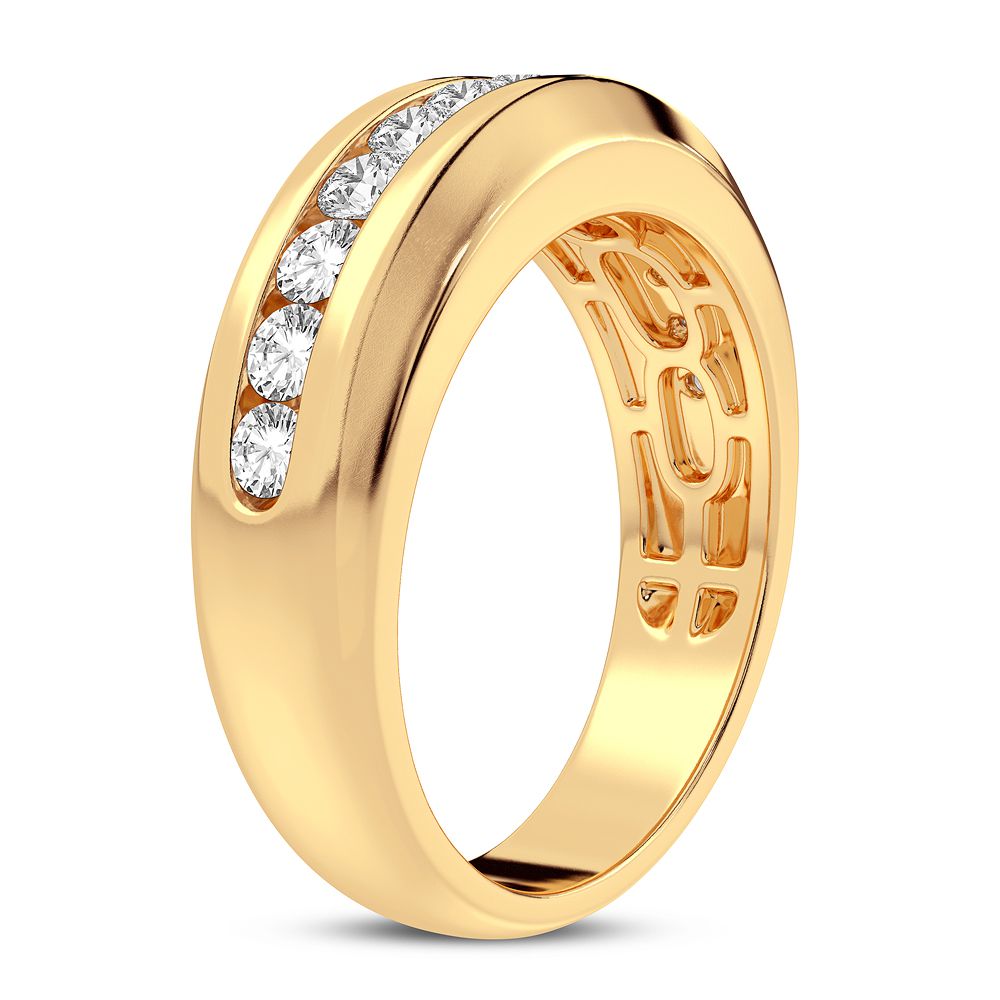 14k Yellow Gold 0.50CT Lab Diamond Mens Wedding Band Ring