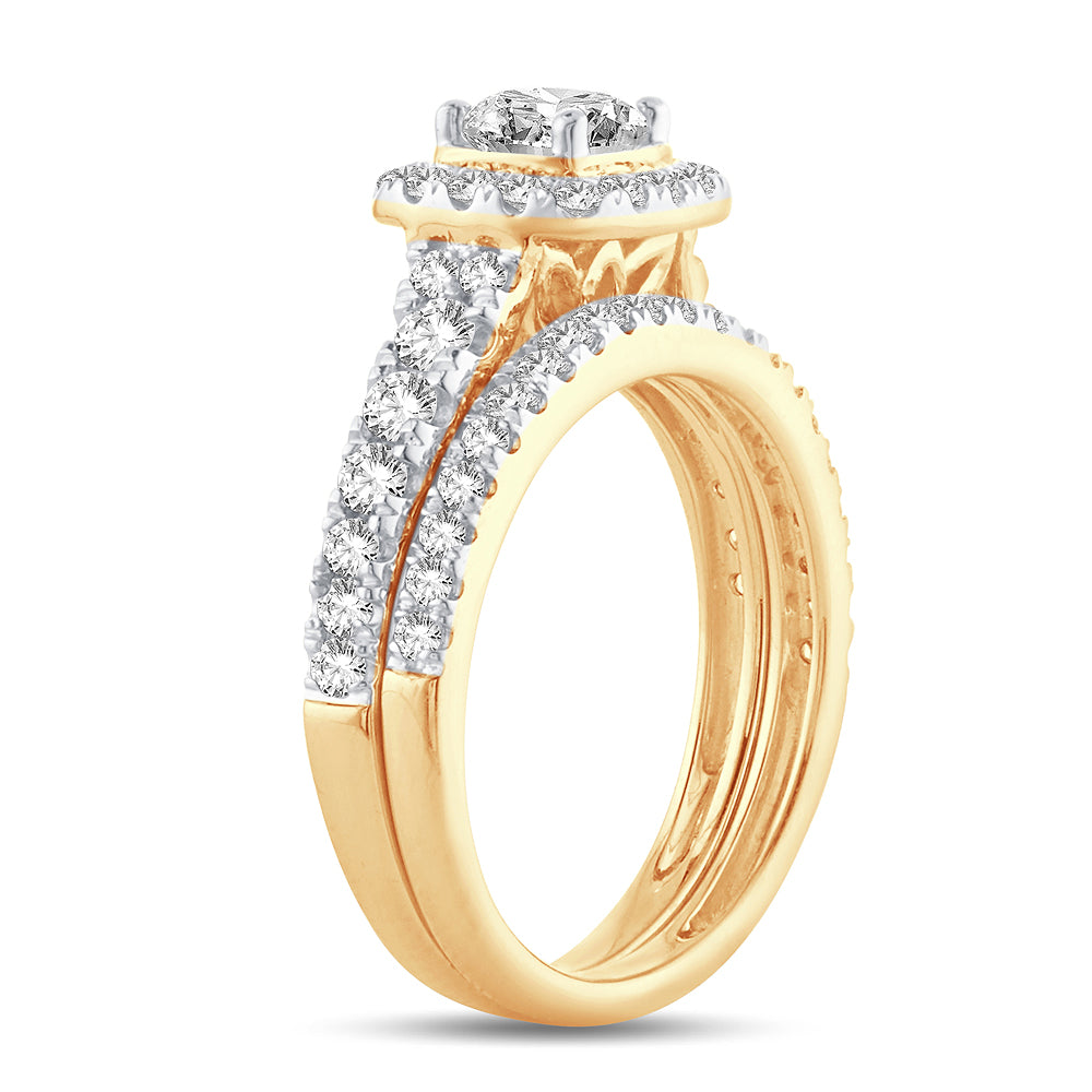 14K Yellow Gold 1CT Lab Diamond Bridal Solitaire Ring