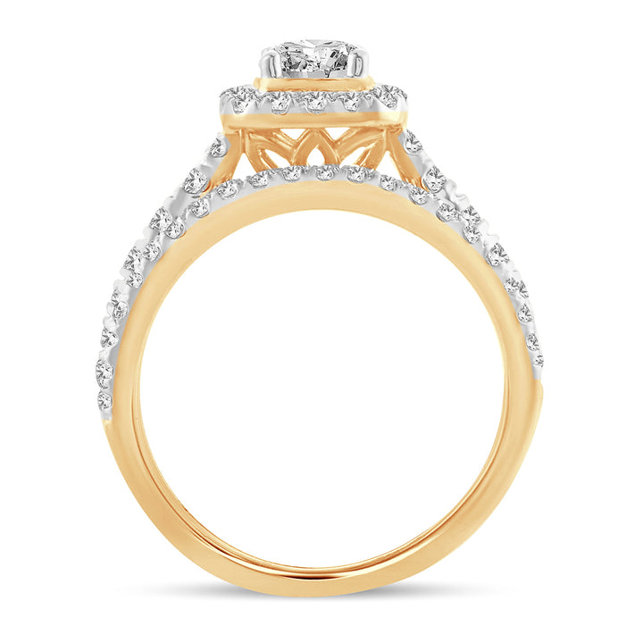 14K Yellow Gold 1CT Lab Diamond Bridal Solitaire Ring