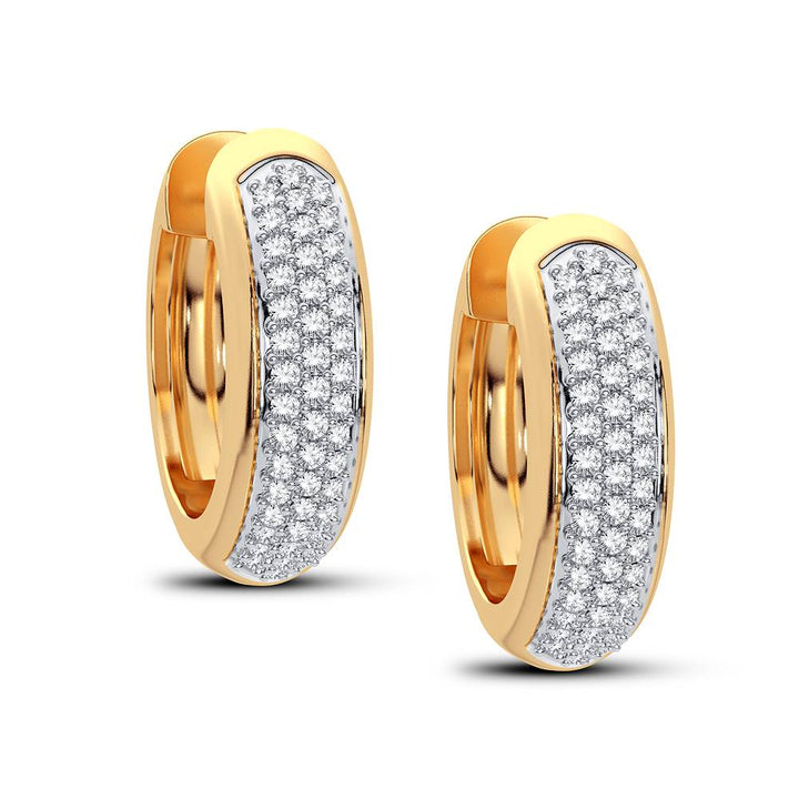 14K Yellow Gold 0.23CT Lab Diamond Hoop Earrings