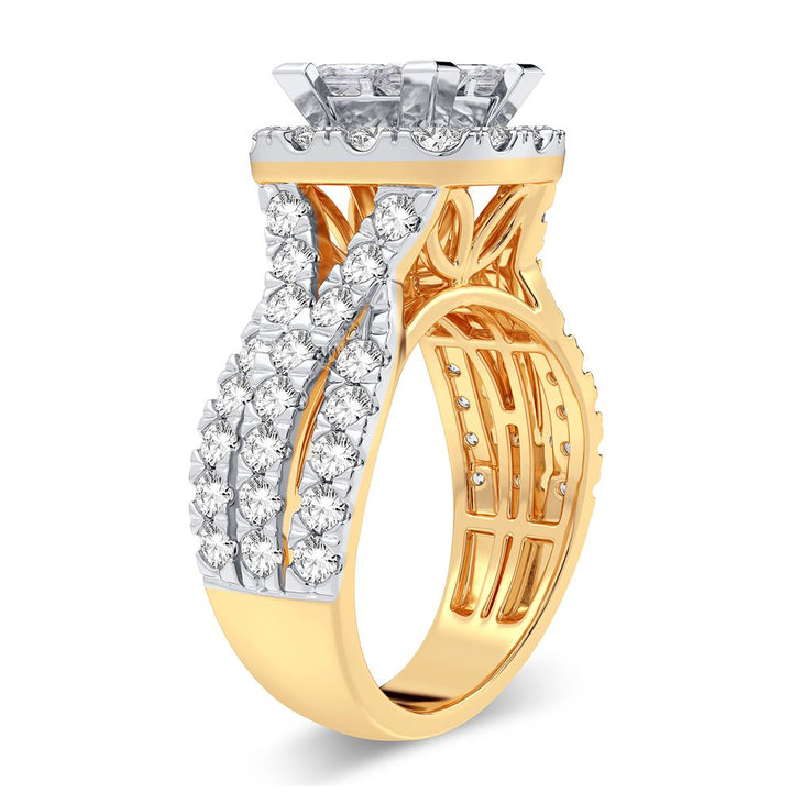 14K Yellow Gold Lab Diamond Womens Engagement Ring 2.65CT