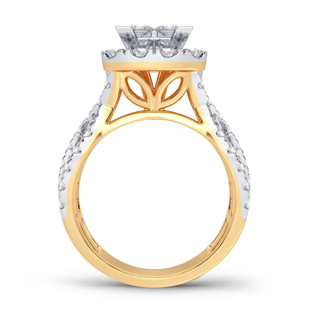 14K Yellow Gold Lab Diamond Womens Engagement Ring 2.65CT