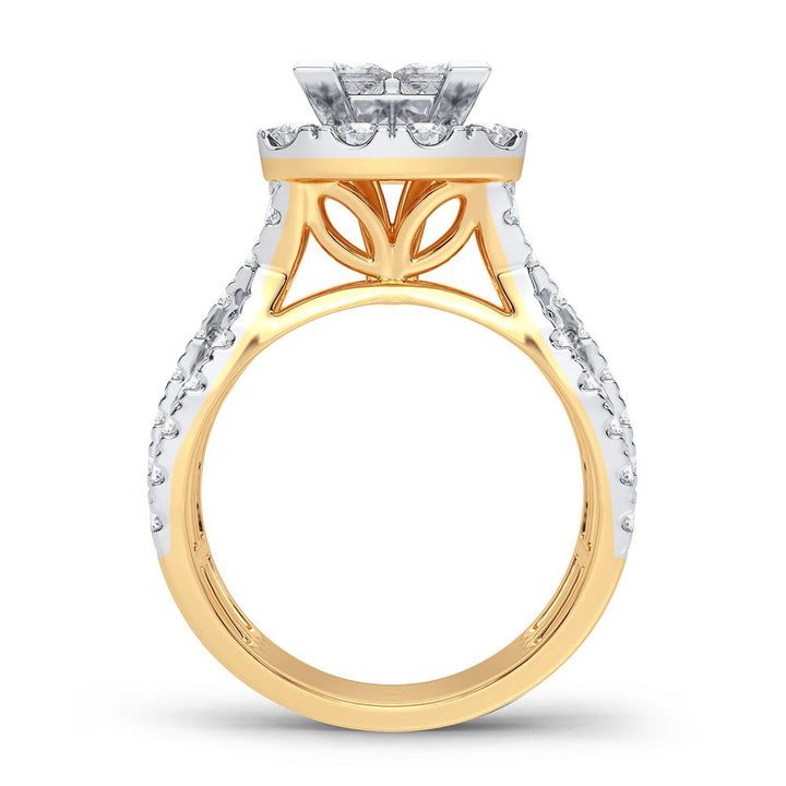 14K Yellow Gold Lab Diamond Womens Engagement Ring 2.65CT