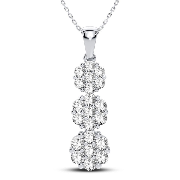 Elegant 14k White Gold 2CT Lab Diamond Pendant for Her