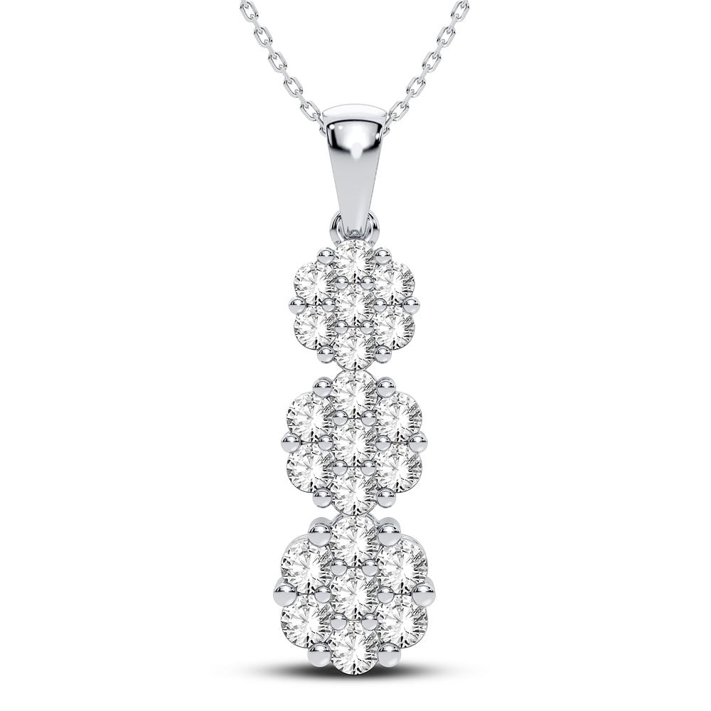 Elegant 10k White Gold 1.37CT Diamond Pendant