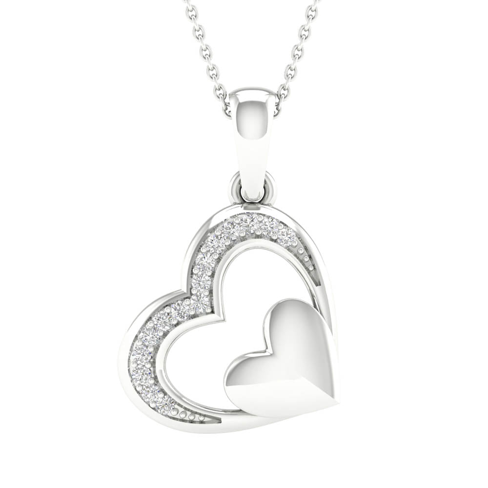 10k White Gold Lab Diamond Pendant: Delicate Sparkle